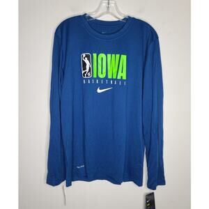 NWT Nike Dri-Fit Iowa basketball blue long sleeve shirt - medium